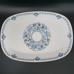 VTG Noritake Progression‎ Blue Moon 9022 Floral 13" Oval Serving Platter Plate
